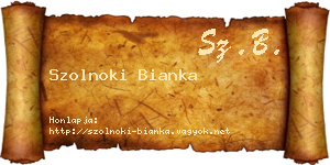 Szolnoki Bianka névjegykártya